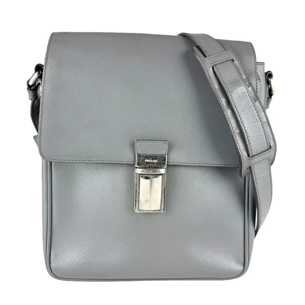 PRADA Gray Leather Shoulder Bag - Picture 1 of 13